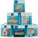 homyfort 11x11 Inch Storage Cube Bins, Fabric Cube Storage Organizer Baskets Box with Handles for Organizing Clothes, Toys, in Pantry, Closet Shelf, Nursery, Kids Room (Blue)