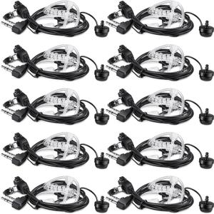 Weewooday 20 Pack Walkie Talkies Earpiece with Mic Radio 2 Pin Acoustic Tube Headset Earpiece Compatible with Baofeng UV-5R Retevis H-777 RT1 RT21 RT22 Arcshell AR-5 2 Way Radio