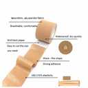 2 Rolls Trans Tape for Transitioning Extra Wide Chest Binding Tape Latex Free FTM Chest Binder with Nipple Covers Ultra Sticky Waterproof & Flexible 4 in X 16.5 ft (Beige)