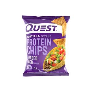 Quest Nutrition Loaded Taco Tortilla Style Protein Chips, 19g Protein, 4g Net Carb, Low Carb, Gluten Free, 1.1 oz (Pack of 12), Best By: 05/28/26