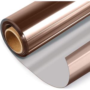 HIDBEA One Way Mirror Window Film, Daytime Privacy Sun Blocking Reflective Window Film Static Cling Heat Control Window Tinting Film for Home and Office, Brown Silver, 17.5 x 78.7 Inch