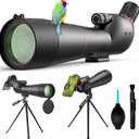 Gosky 20-6085 Spotting Scope with Tripod - Phone Adapter, Dual Focusing Spotter Scope for Bird Watching, Wildlife Scenery (Black)