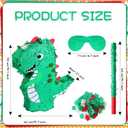 Hollowfly 20 Inches Large Piata for Birthday Party with a Blindfold and Bat Piata Birthday Party Decorations for Kids Anniversary Game Supplies(Dinosaur)