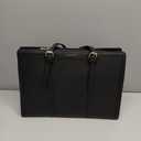 LOVEVOOK Women's 15.6 inch Laptop Tote, Waterproof PU Leather Computer Work Bag, Large Capacity Business Office Tote Black