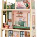 KidKraft Click & Play Fully Assembled Pop-Up Wooden Dollhouse; 50 Pieces, 1:12