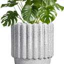 Ceramicfor Ceramic Flower Pot, 9.6 Inch, Black and White