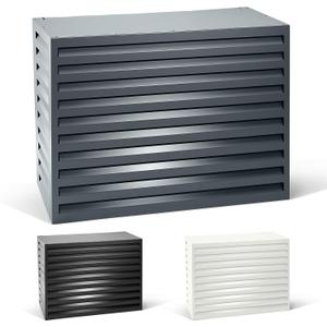EVOLAR Mini Split AC Cover for Outside Units, Aluminium Heat Pump Cover - Heavy Duty Outdoor AC Unit Sound Barriers Fits up to 31.5W x 25.6H Inch - Medium, Grey