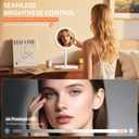 Auxmir Makeup Mirror with Lights, Double Sided 30X/1X Magnifying Mirror with Light, 3 Color Stepless Dimmable with Touch Screen, Rechargeable 360 Free Standing Vanity Mirrors for Bathroom, Bedroom