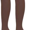 Bestjybt Women Thigh High Socks Cotton Warm Over the Knee Socks Long Knee High Boot Stockings Leg Warmer (One Size, Coffee)