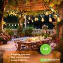 Outdoor Solar String Lights 52FT 16, Shatterproof & Waterproof LED Patio Lights with Remote, Dimmable & Timer Functions, 2700K Warm White Commercial Grade Decorative Hanging Lights