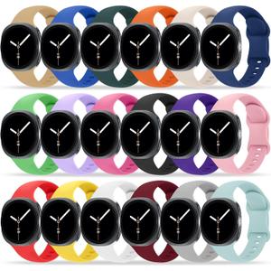 18 Pack Bands Compatible with Samsung Galaxy Watch 8 40mm 44mm/Galaxy Watch 8 Classic 46mm Band for Women Men, No Gap Soft Silicone Sport Breathable Replacement Strap