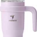REDUCE 24 oz Stainless Steel Tumbler with Handle - Dual-Wall Vacuum Insulated Travel Mug, Sweat-Proof Lid & Reusable Straw - Keeps Drinks Cold for 24 Hrs, Fits Cupholders, Dishwasher Safe - Lilac Bud