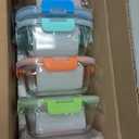 YARYOUNG 10 Pack Glass Food Storage Containers, Glass Meal Prep Containers with Lids Leak Proof, Clear Glass Bento Boxes for Adults, Microwave & Freezer Safe (34oz & 12oz) (colorful)