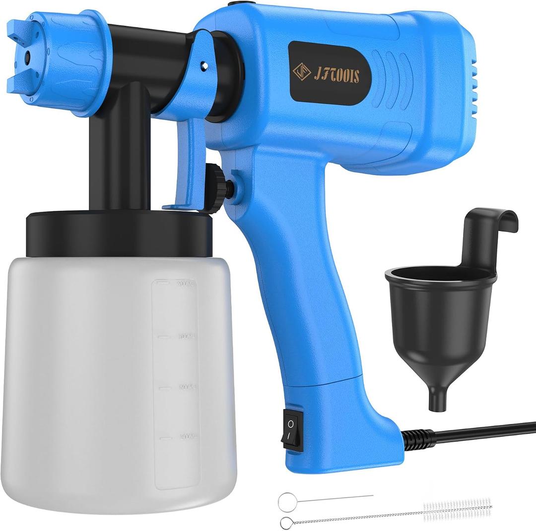 Paint Sprayer 400W, 3 Spray Patterns Hvlp Spray Paint Gun, Adjustable Spray Width & Flow, Cleaning Tools, for House Painting, Furniture, Cabinets, Walls, Fence Etc.