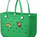 Baonat Beach Bag Rubber Tote Bag - Waterproof Travel Bag for Women Washable Tote Bag Handbag for Sports Beach Market Pool (Green, Large)