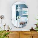 Suidia Bathroom Mirror, 26"x 38" Wall Mirror, Frameless Bathroom Mirror with Beveled Edge for Bedroom, Living Room, Entryway, Hallway, Oval Shape