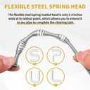 Drain Snake 50 Ft, Plumbing Snake for Sink with Drill Attachment, Snake Drain Clog Remover for Shower Drain and Sink, Manual or Powered Use, Comes with Gloves and Storage Bag, 1/4 Inch, Yellow