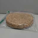 6Pcs 12" Round Woven Rattan Placemats,Natural Hand-Woven Water Hyacinth Placemats,Farmhouse Weave Place Mats,Rustic Braided Wicker Table Mats (12inch Set of 6)