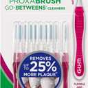 2 x GUM Proxabrush Go-Betweens - Moderate - Interdental Brushes - Soft Bristled Dental Picks for Plaque Removal & Gum Health - Safe for Braces & Dental Devices, 10 Count