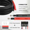 Solar Battery Cable - 8 Gauge 3FT Power Inverter Cable with PV Flame Retardant Protective Sleeving Connect Battery and Charge Controller for Solar Panel Automotive RV Motorcycle Marine