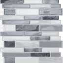 WOWSTAR 10-Sheet Peel and Stick Backsplash Tile for Kitchen Wall, Back Splash Stick On Tiles for Kitchen (12"x 12", Gray)