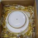 Teenyyou 8 Pack 3 Tier Cupcake Stand Bulk Tiered Dessert Stand Thick Plastic Square and Round Serving Tray Dessert Table Display Set Tea Cake Holder for Wedding Birthday Tea Party(Gold Edge) 