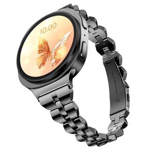 GELISHI Compatible with Galaxy Watch 8 Band 40mm 44mm for Women, Stainless Metal Slim Bands for Galaxy Watch 8 Classic 46mm, Black