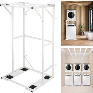 Sidasu 23" Double-Layer Washer and Dryer Stand, Heavy-Duty Steel Washer Dryer Stand, Compatible with Most Washer Dryer Models