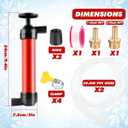 RV Antifreeze Hand Pump Kit Water Liquid Fuel Transfer Manual Pump for Gas Oil with 2 39.4inch Clear PVC Hoses 4 Clamps for Winterizing RV Trailer Camper Boat Winterization