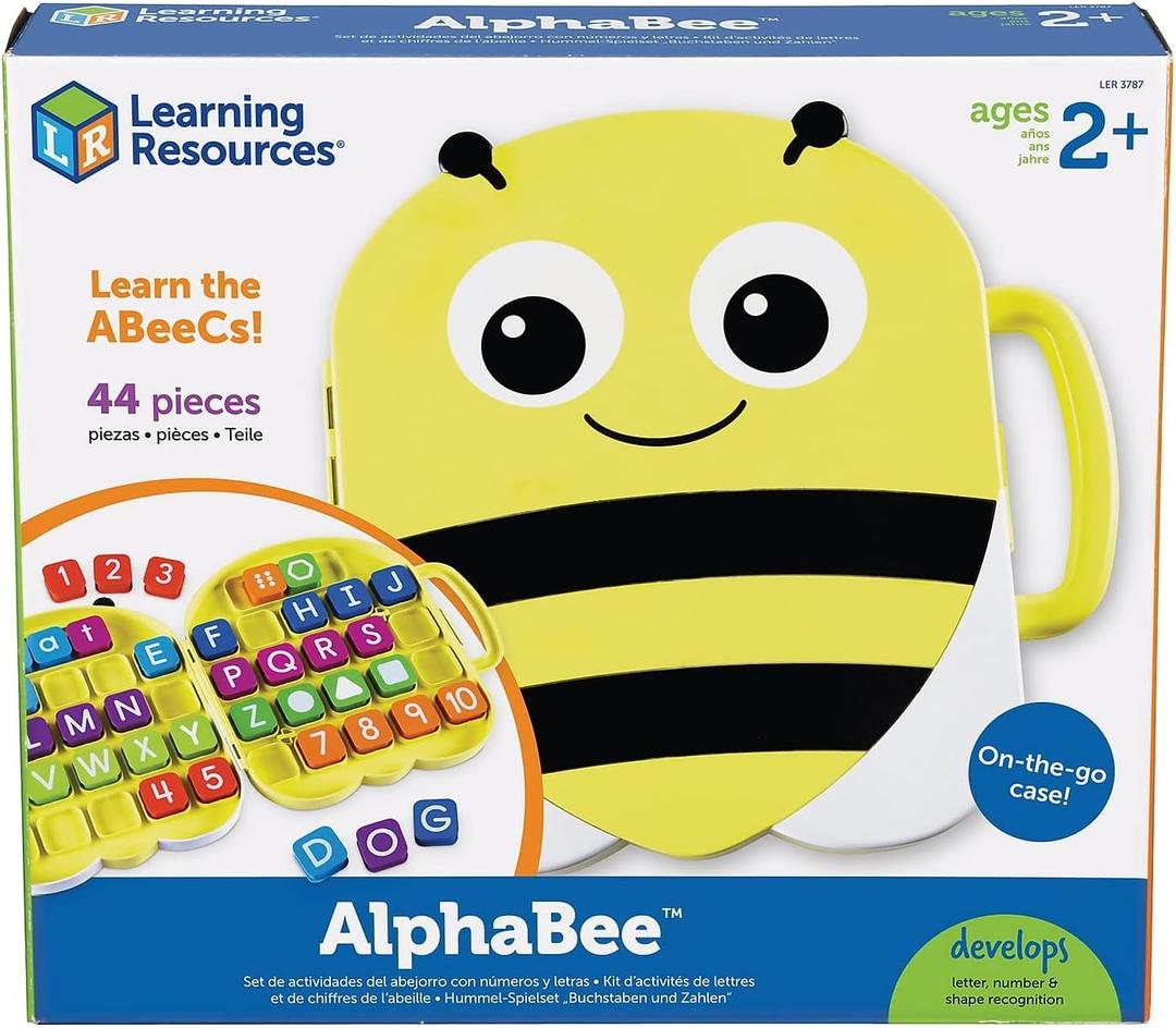 Learning Resources AlphaBee Alphabet, Homeschool, ABCs, Numbers, Shape & Word Recognition Activity Set, Multicolor