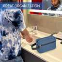 2 x XQXA Toiletry Bag for Men, Hanging Dopp Kit Water Resistant Travel makeup Bag for women, Mens Travel Bag Shaving Bag for Toiletries Accessories (Navy Blue)