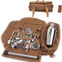 31Pcs Travel Bartender KitBartending Kit with Bar Tools Bartender Accessories,Canvas Tool BagProfessional Stainless Steel Bar Tools Set,Bar Set Cocktail Shaker Set for Home Cocktail Making,Camping