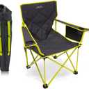 ALPS Mountaineering King Kong Camping Chairs for Adults with Mesh Cup Holders and Pockets, Built Durable and Reliable with Compact Foldable Steel Frame (Charcoal/Citrus - New)