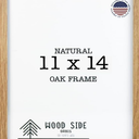 Oak Wood Picture Frames 11x14 with Mat for 8x10 -Natural Solid Wood Photo Frame Real Glass Wall Hanging
