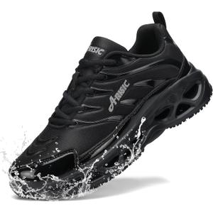 Non Slip Work Shoes for Men Women Waterproof Sneakers Men Comfortable Restaurant Chef Shoes Slip Resistant Shoes for Men Breathable Walking Sneakers for Daily Use Black