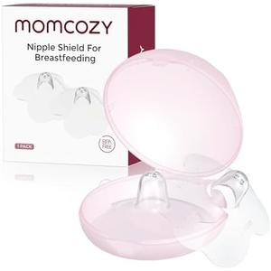 Momcozy Nipple Shield, Floral Contact Nipple Shield for Breastfeeding Moms with Flat or Inverted Nipples, Made Without BPA/BPS, 17mm, 1 Pair