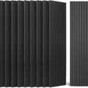 Art3dwallpanels 10 Pack Acoustic Panels, 48" X 12" X 0.35" Soundproof Wall Panels, Self Adhesive High Density Sound Absorbing Acoustic Treatment for Recording Studio, Office, Black (10 Pack 12''x48'')