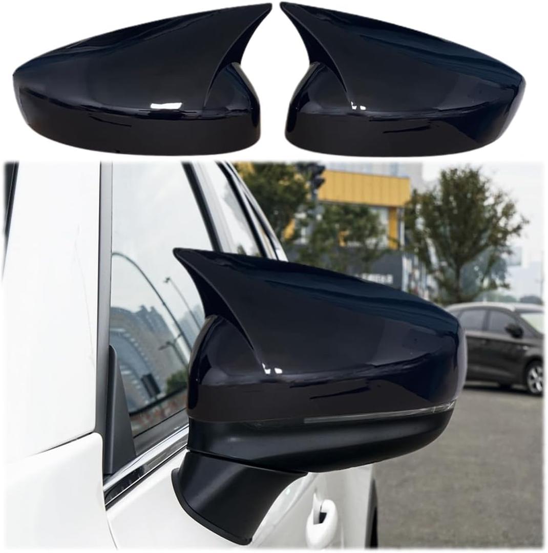MUXEE 2PCS New Rear Mirror Cover Caps for Mazda CX5 CX-5 2017 2018 2019 2020 2021 2022 2023 2024 2025 ABS Side Door Wing Mirror Covers Exterior car Accessories, Bright Black