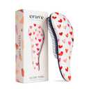 Crave Naturals Glide Thru Hair Brush - Detangler Brush for Curly, Straight, Wet or Dry Hair - Gentle Detangling Brusheses for Adults, Kids, Toddlers - Hair Accessories for Women, 7.5"x3" - Pink Hearts (1 Pack (Regular))