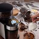 SHARDOR Burr Coffee Bean Grinder Electric, Adjustable Burr Mill with 16 Precise Grind Setting for 2-14 Cup, Silver