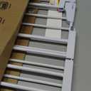 Cumbor 29.7"–51.5" Extra Wide Baby Gate for Stairs, Pressure-Mounted Dog Gates for Doorways & Hallways, Auto-Close Walk-Through, No-Trip Design, Child Proof Safety, Dog/Pet Gate for Indoor Use, White