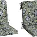 Arden Outdoor Dining Chair Cushion, 2-Pack, 20x44, Sapphire Morrison Floral | Rain-Proof Seat Pad, Fade-Resistant, Mold and Mildew Resistant 