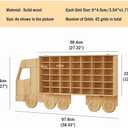 Wood Toy Car Display Rack, Holds 42 Diecast Cars Model Car Display Case 1/64 Scale Toy Cars Organizer Freestanding or Wall-Mounted Toy Car Storage Cabinet, 38.735 Cm X 12.7 Cm X 74.93 Cm