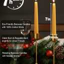 24 Pack Beeswax Taper Candles, 7 inch Dripless and Smokeless All Natural Beeswax Candles Sticks, 7 Hours Burning Time Meditation Candle, Nontoxic Unscented Bee Wax Candle for Home (Yellow)