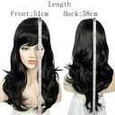Linfairy Long Wavy Black Wig Big Bouffant Beehive Wigs for Women fits 50s 80s Costume