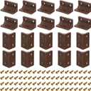 uxcell 50Pcs 90 Degree Plastic Corner Braces, 38x22x22mm Nylon Shelf Right Angle Brackets with Screws for Cabinets, Cupboards (Brown)