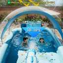 Inflatable Swimming Pool with Canopy & Air Pump & Inflatable Water Spray Gun, 118" Swimming Pool for Adults, Large Blow Up Pool Ideal for Family Backyard Garden Party, Outdoor Summer Fun