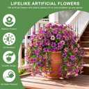 Artificial Flowers for Outdoor Faux Hanging Plants Spring Outside Decor | 2 Bundles Fake Silk Flowers Realistic Outdoor Flowers No Fade UV Resistant Porch Patio Window Yard Balcony Garden Decoration