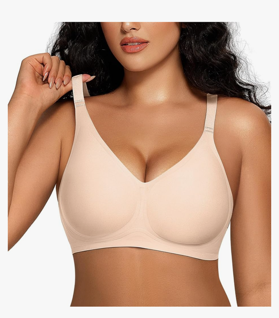 OEAK Women Comfortable Push Up Bras Wireless Seamless Full Coverage Bralette Buttery Soft Everyday Tshirt Bra Convertible Bra M