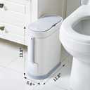 ELPHECO Bathroom Trash Can with Toilet Brush 2.5 Gallon Waterproof Trash Bin Smart Garbage can with lid Motion Sensor Waste Bin Automatic Bathroom Decor (White)